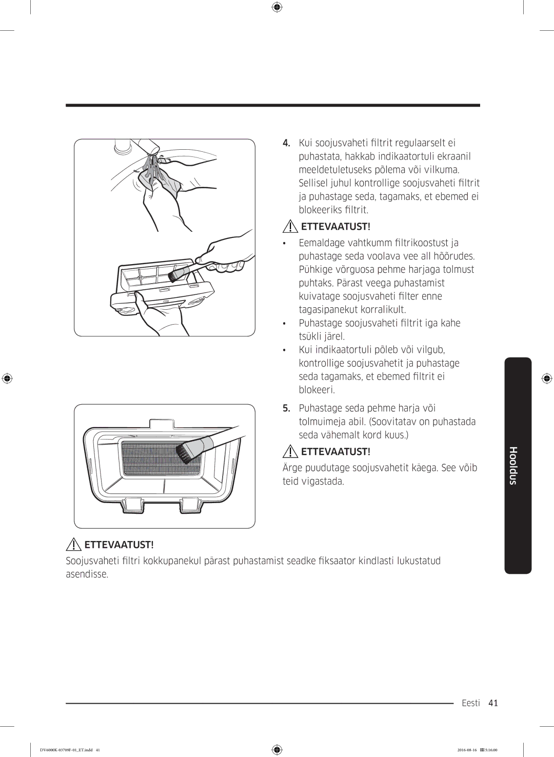 Samsung DV80K6010CW/LE manual Eesti 41  